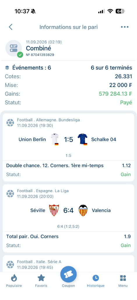 Tickets validés — 579 284 F