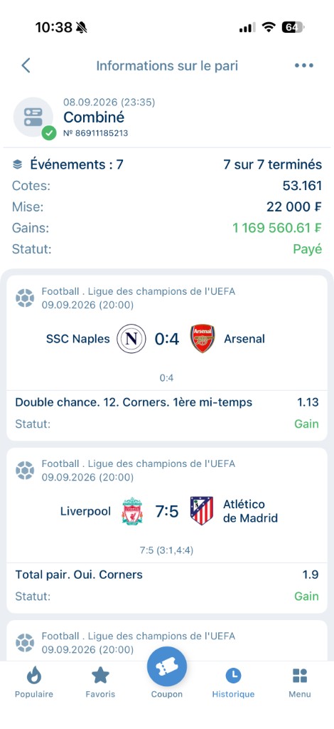 Tickets validés — 1 169 560 F